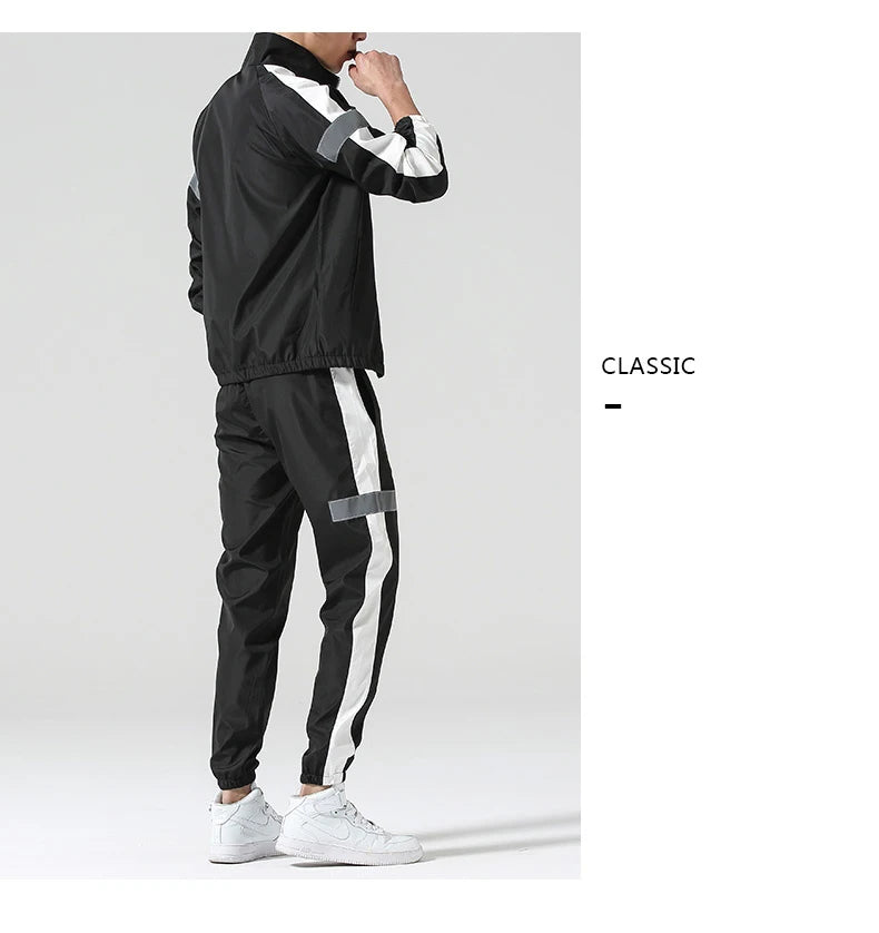 Men Tracksuit Casual Male Joggers Sportswear 2 Piece