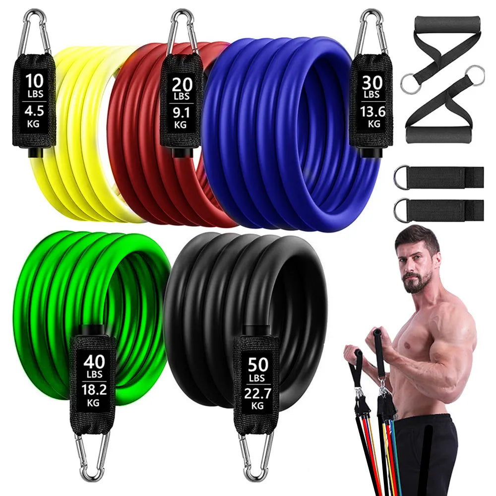 Resistance Band Set Exercise Door Anchor Legs Ankle Straps