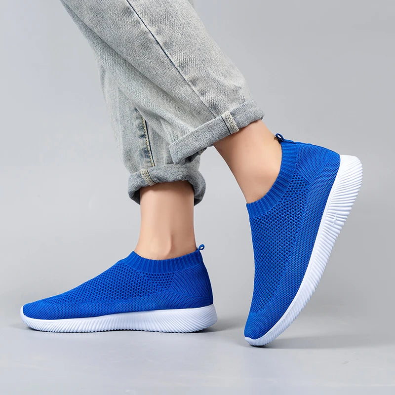 VIP Knitted Sneakers for Women Slip on Breathable Mesh Casual