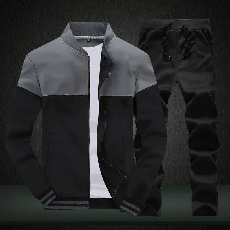 Men Tracksuit Zip Up clothing 2 Pieces Sets