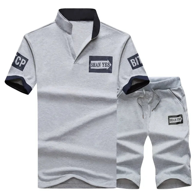 Men Tracksuit Zip Up clothing 2 Pieces Sets