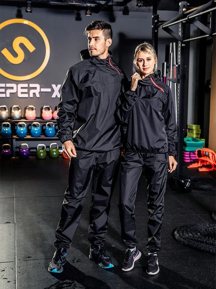 Sauna Suit Men and Women Wieght Loss Gym Clothing Set Pullover Hoodies