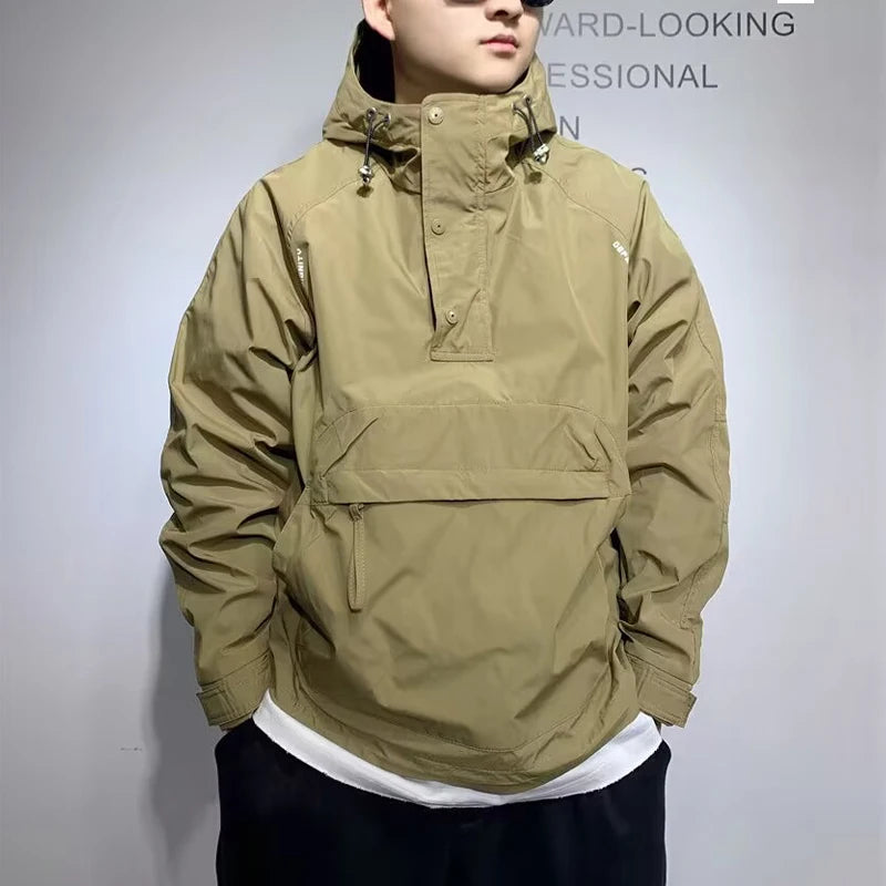 New Autumn Men's Jacket Korean Fashion Half-zip Fashion Hoodie