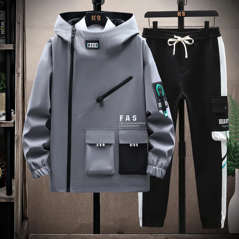 Casual Men Tracksuit  Fashion Outfits Hoodie pullover pocket jacket Sweatpants