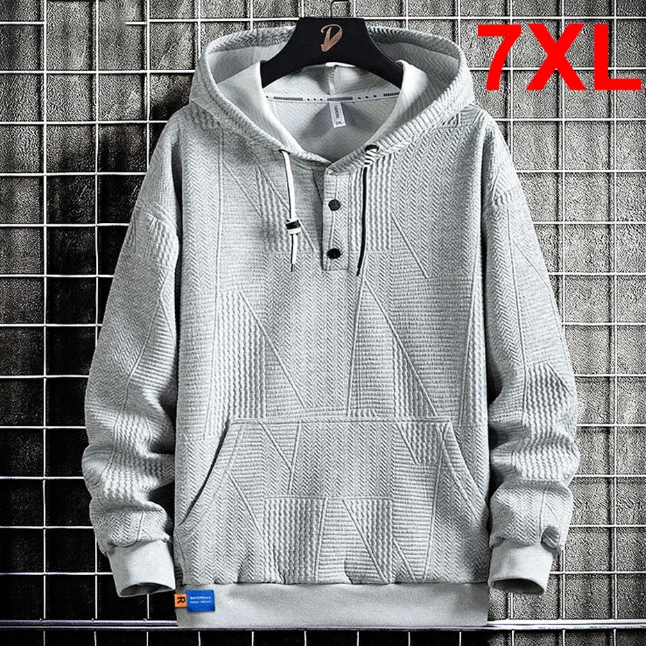 Spring Autumn Solid Color Hoodies Men Plus Size Fashion Casual Wear