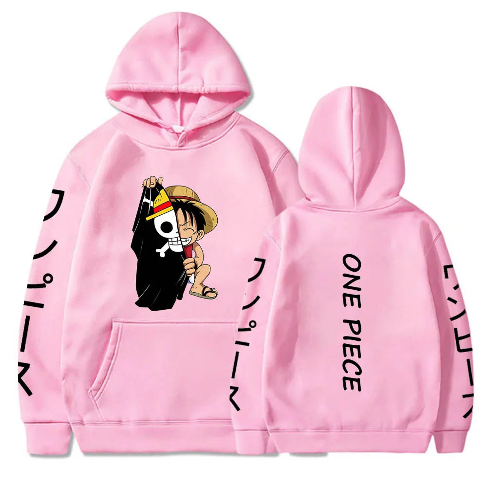 New One Piece One Piece Luffy Print Hoodie Unisex Sweater Plus Fleece