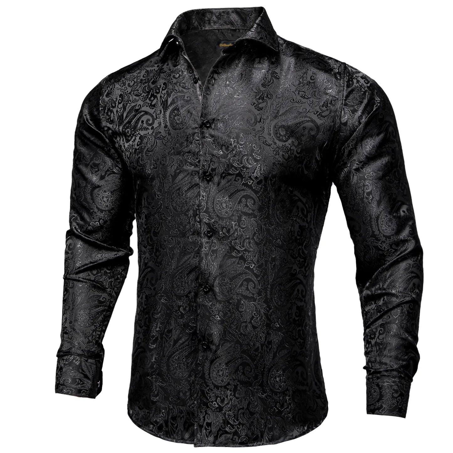 Men's Paisley Silk Dress Casual Luxury Designer Shirt