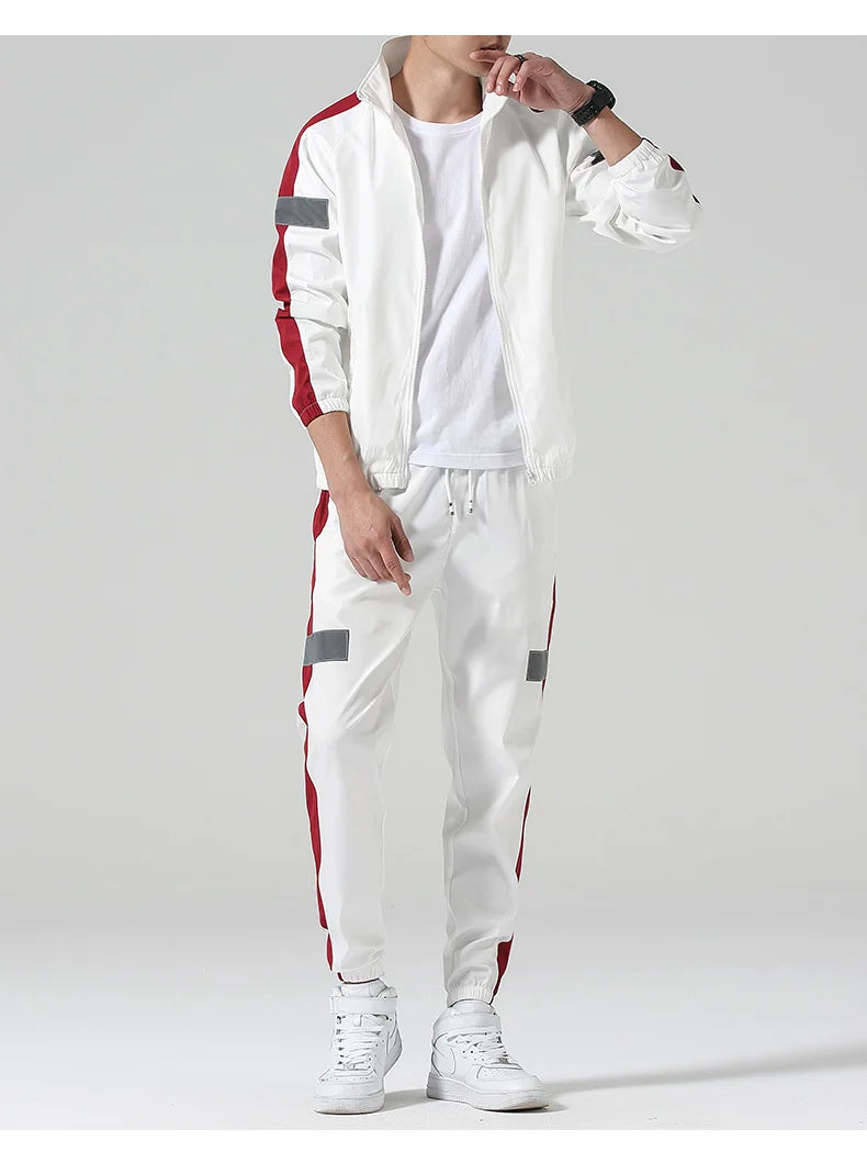 Men Tracksuit Casual Male Joggers Sportswear 2 Piece