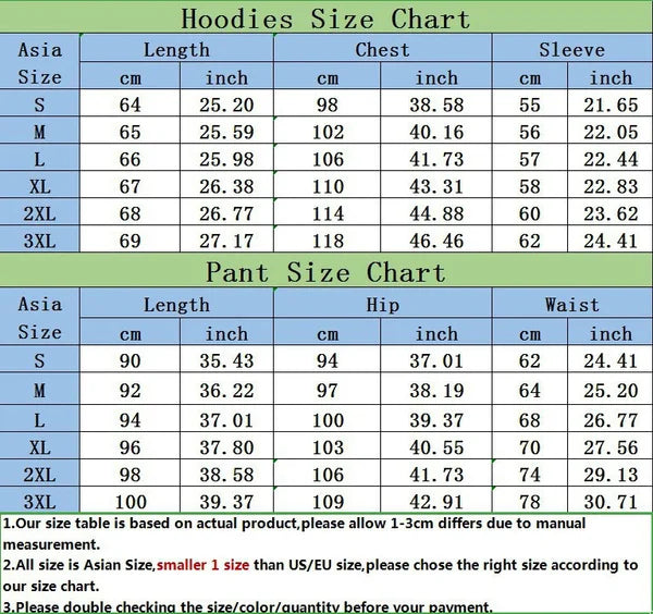 King Printing Men's Tracksuit Casual Hooded  2 Piece Outfit