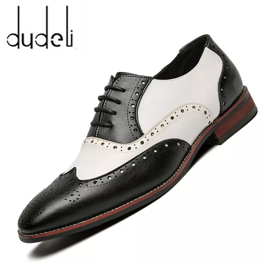 Men Dress Shoes Handmade Brogue Style Leather Oxfords Formal