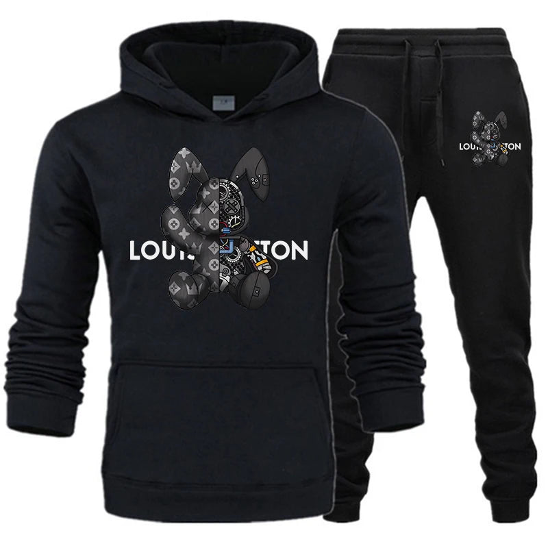 Men Classic Style Tracksuit Hoodie + Jogging Pants Outfits Casual High Quality Clothing