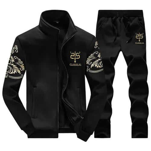 Men Winter Tracksuit Hoodies Casual Thick Fleece Jackets and Pants