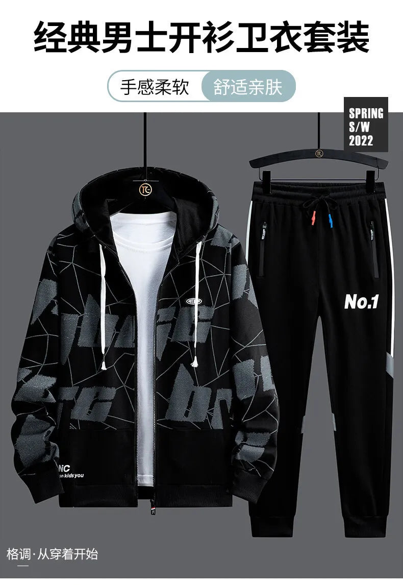 2024 Spring Men Hoodie Tracksuit 2 Piece Streetwear