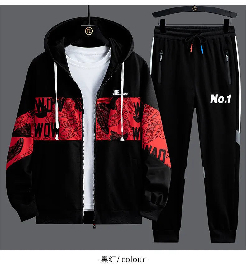 2024 Spring Men Hoodie Tracksuit 2 Piece Streetwear