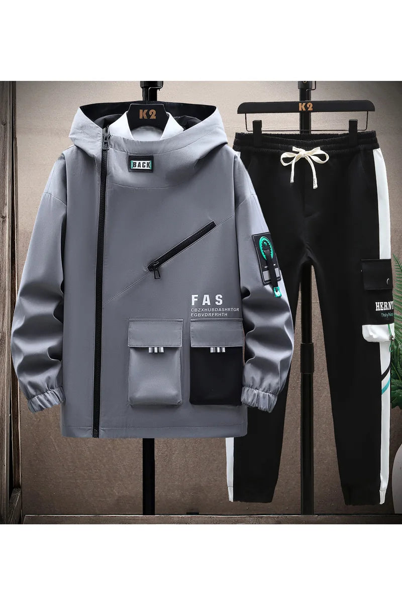 Casual Men Tracksuit  Fashion Outfits Hoodie pullover pocket jacket Sweatpants