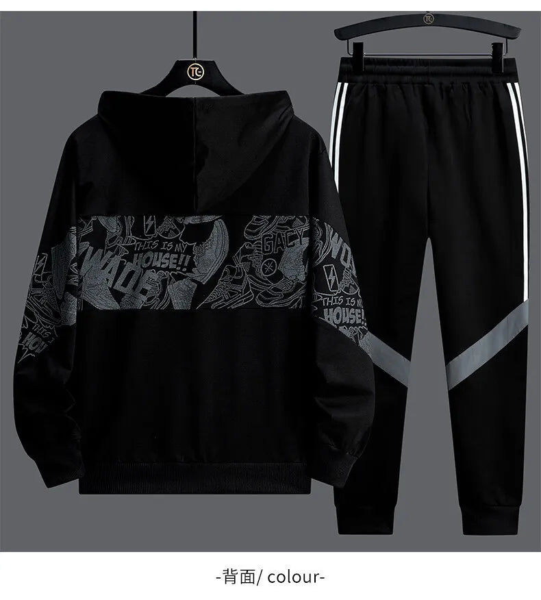 2024 Spring Men Hoodie Tracksuit 2 Piece Streetwear