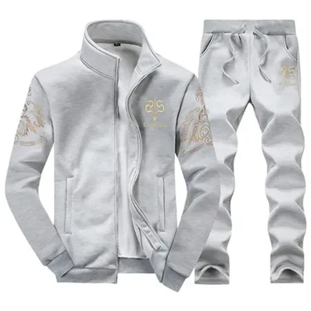 Men Winter Tracksuit Hoodies Casual Thick Fleece Jackets and Pants