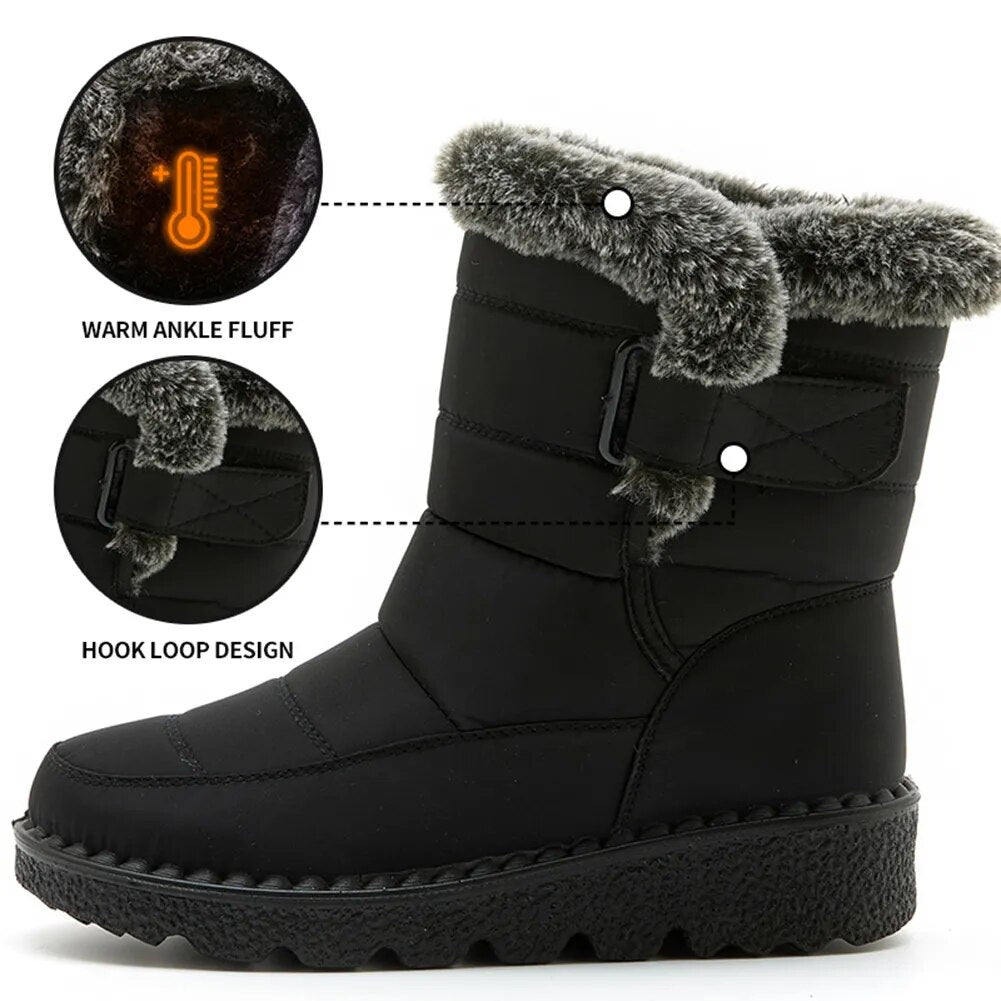 Waterproof Winter New Faux Fur Long Plush Boots