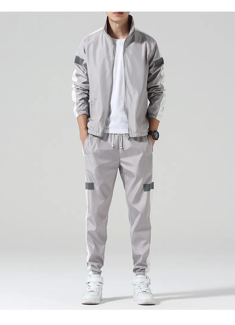 Men Tracksuit Casual Male Joggers Sportswear 2 Piece