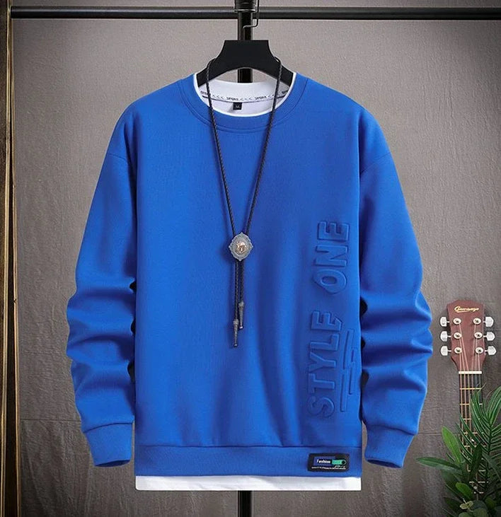 Plain Male Crew Neck Sweat Shirt and pants Style One Sets Alphabet Tracksuit