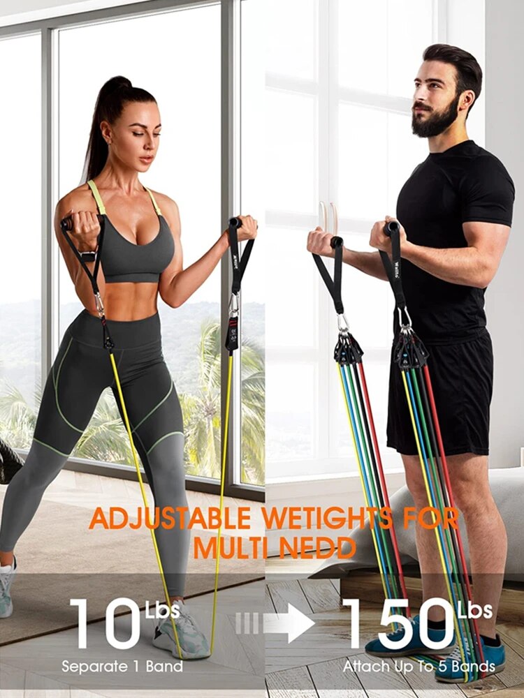 Resistance Band Set Exercise Door Anchor Legs Ankle Straps