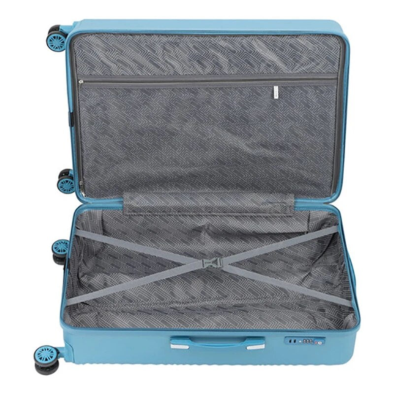 20" 24" 28" Luggage Set Blue Hardside Lightweight Suitcase Trolley