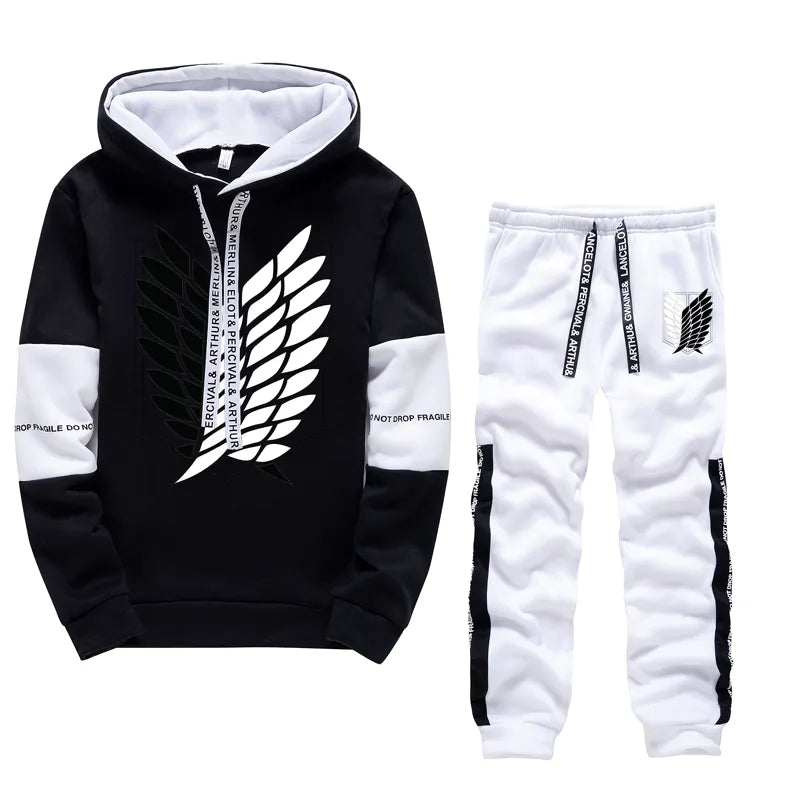 Men Tracksuit Two Piece Pullover Hoodies Tracksuit Men Luxury