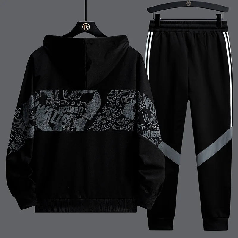 2024 Spring Men Hoodie Tracksuit 2 Piece Streetwear