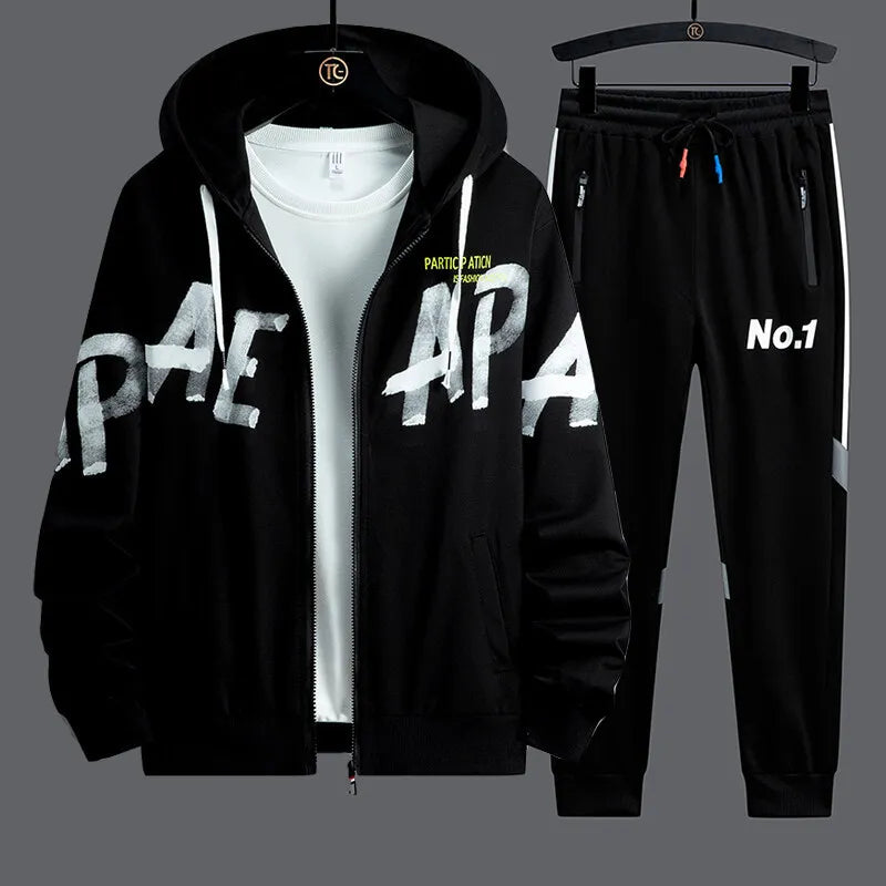 2024 Spring Men Hoodie Tracksuit 2 Piece Streetwear