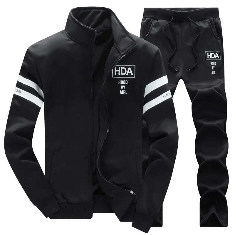 Men Winter Tracksuit Hoodies Casual Thick Fleece Jackets and Pants