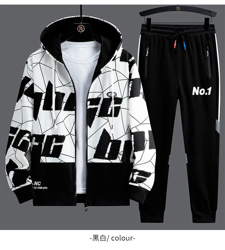 2024 Spring Men Hoodie Tracksuit 2 Piece Streetwear