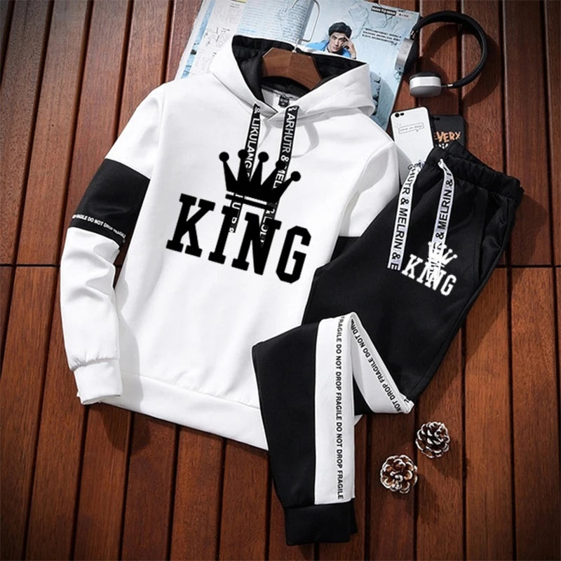 New Men's Tracksuit Set High Quality Hoodies And Sweatpants Casual Sports