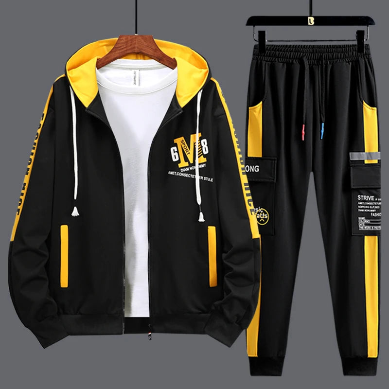 New Mens cardigan hoodie 2 piece matching sets tracksuit