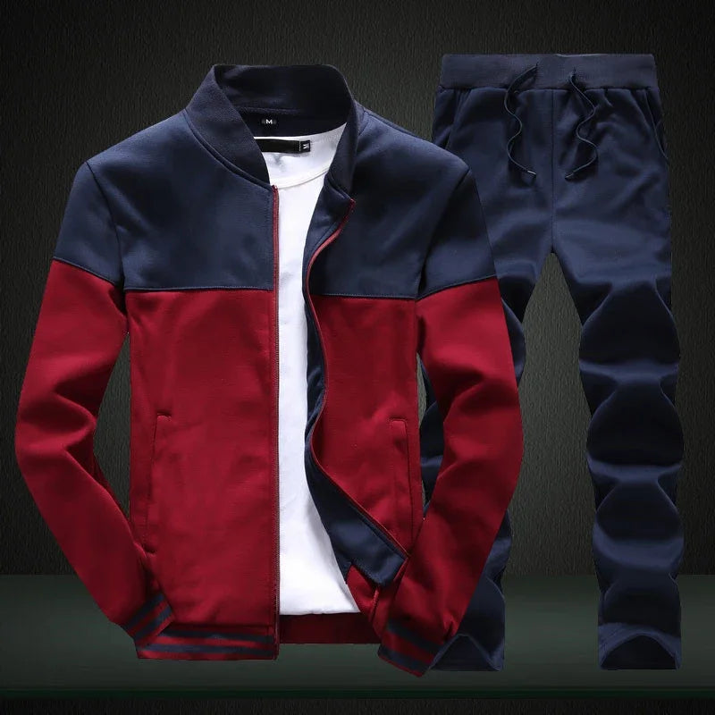 Men Tracksuit Zip Up clothing 2 Pieces Sets