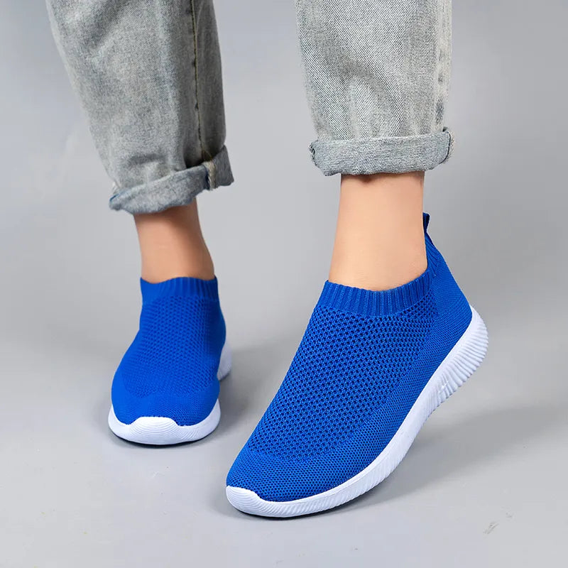 VIP Knitted Sneakers for Women Slip on Breathable Mesh Casual