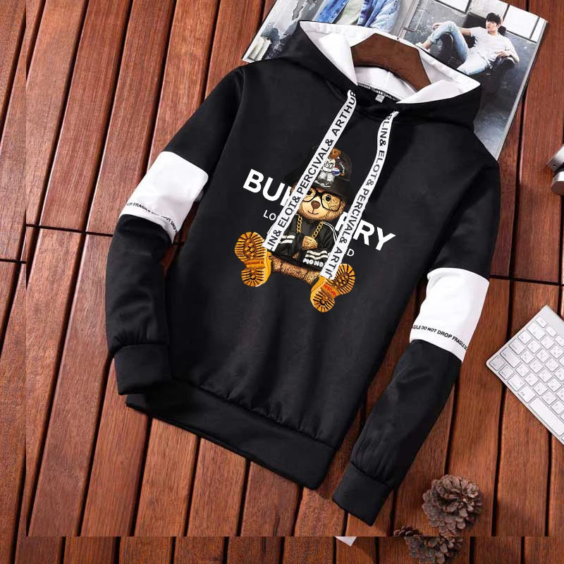 Men's Tracksuit Print Letter, Luxury Fashion Casual 2 Piece Streetwear