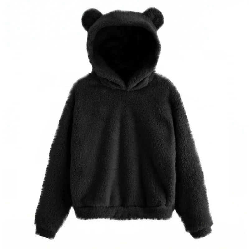 Women's Hoodies Warm Long Sleeve Rabbit Ear Plush