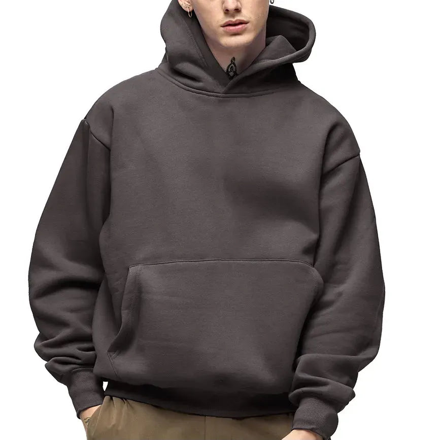 DIY Custom Your Brand LOGO Heavy Weight Cotton Men's Solid Color Hoodies