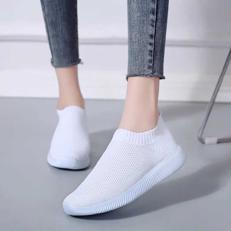 VIP Knitted Sneakers for Women Slip on Breathable Mesh Casual