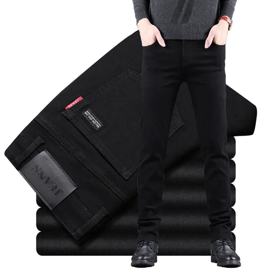 Classic Business casual Jeans men Slim Stretch Denim