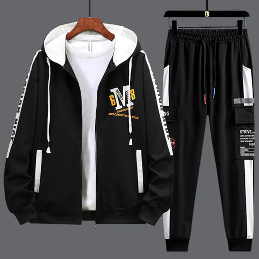 New Mens cardigan hoodie 2 piece matching sets tracksuit