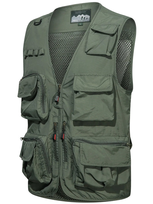 Men Fishing Vest Multi-pocket  Or Tactical Military Motorcyclist Vest