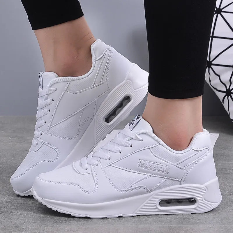 Women Fashion Sneakers Air Cushion Sports Pu Leather Sneakers