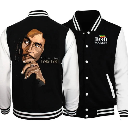 Bob M-Marley's  Women + Men Baseball Jacket  Print