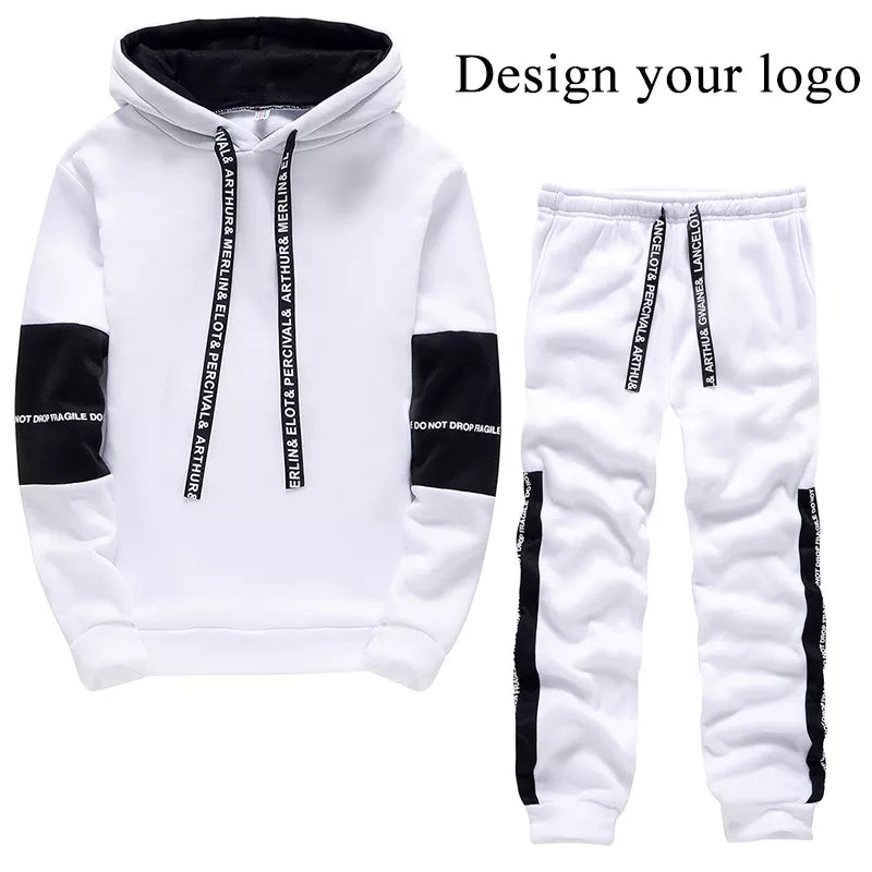 Men Tracksuit Two Piece Pullover Hoodies Tracksuit Men Luxury