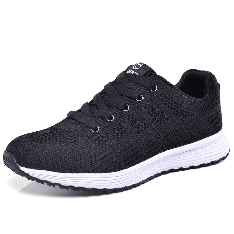 New  Women Running Shoes Lace Up Mesh Gym Shoes Breathable Lightweight