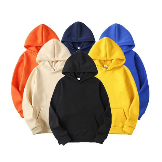 Fashion Men's Hoodie Casual Hoodies Pullovers Sweatshirts  Solid Color