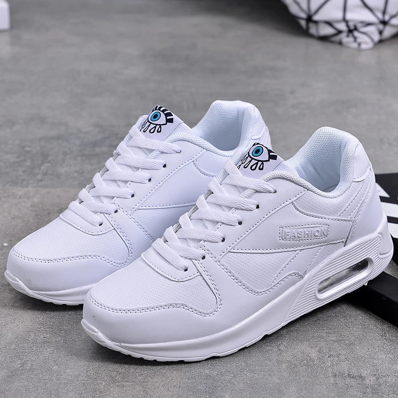 Women Fashion Sneakers Air Cushion Sports Pu Leather Sneakers