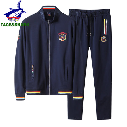 High Quality Embroidery Fashion Tracksuit Autumn Men's Sportswear Set