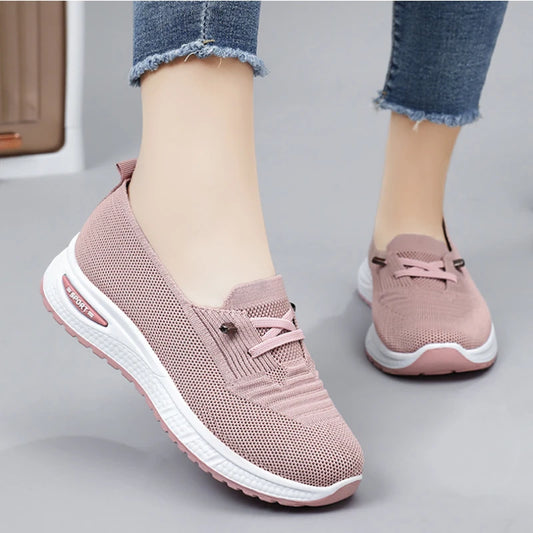 Women Casual Shoes Fashion Breathable Walking Mesh Flat Sneakers Footwear